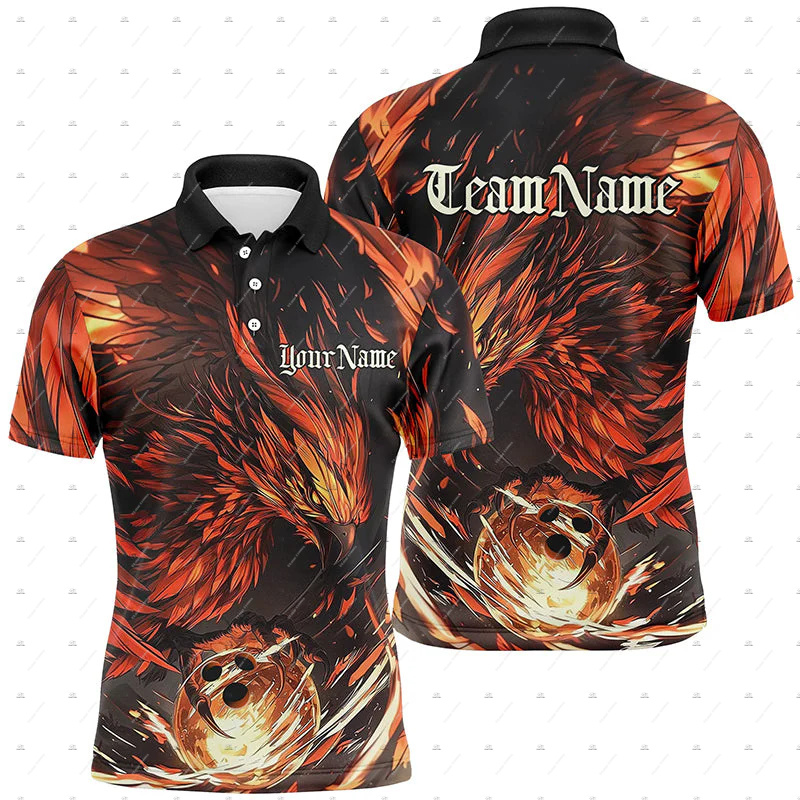 Short Sleeve Bowling Shirt Retro - Custom Name Bowling Skull Flame Graffiti