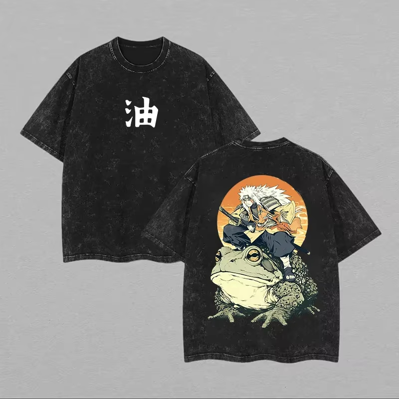 Acid Wash Vintage Graphic T Shirt - 2026 Jiraiya T Shirt Naruto Toad