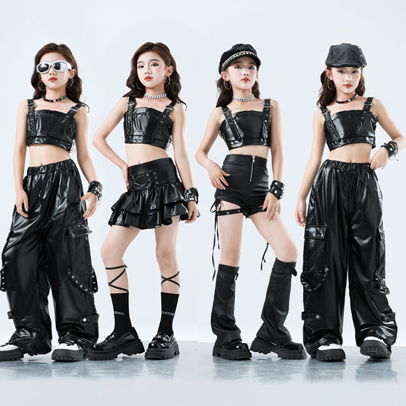 Shorts - Kid Kpop Hip Hop Clothing Black