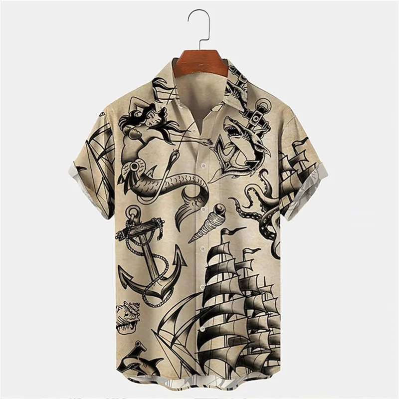 Men Summer Lapel Short Sleeve  - đánh giá và giá Vintage Hawaiian Floral Shirt
