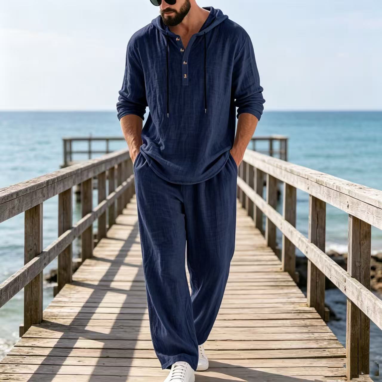 2026 Cross-border Spring and A - đánh giá và giá Mens Linen Shirt Long Sleeve