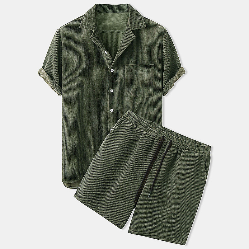 2025 New Men's Summer Corduroy - đánh giá và giá Corduroy Button Up Shirt Men