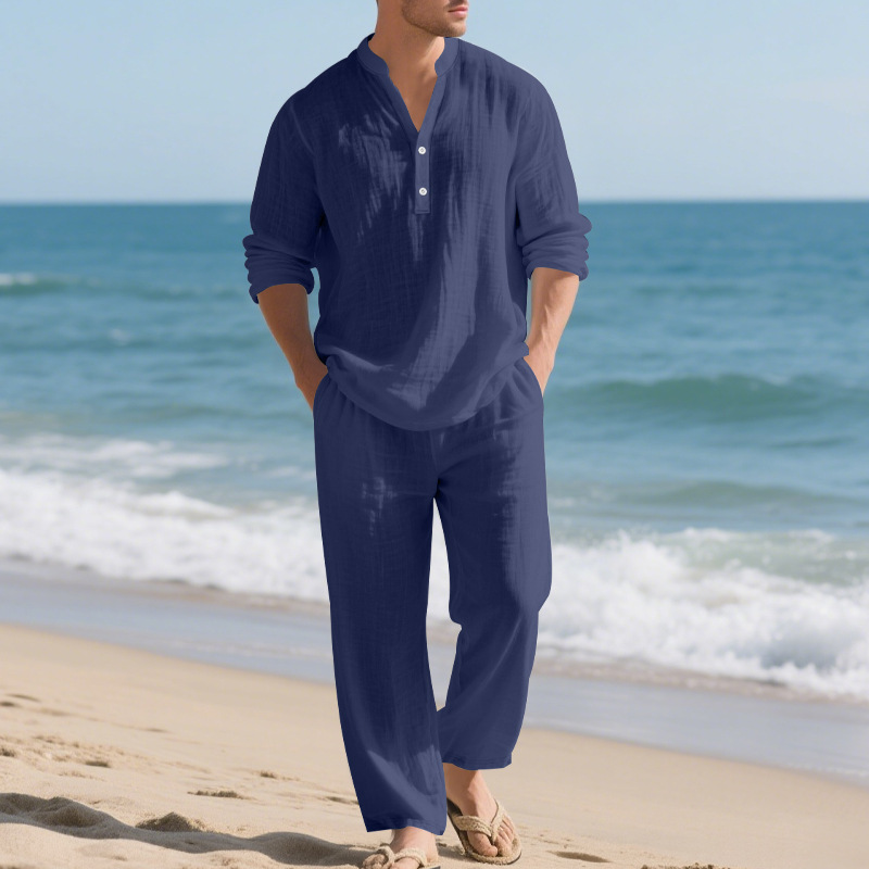 Linen Autumn New Men's Suit Be - đánh giá và giá Mens Linen Shirt Long Sleeve