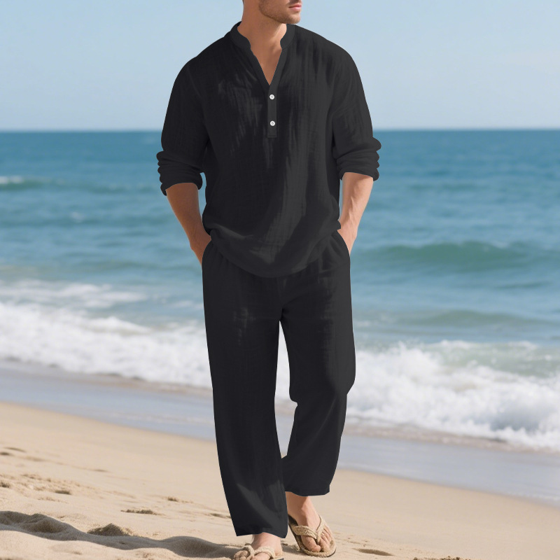 Linen Autumn New Men's Suit Be - đánh giá và giá Mens Linen Shirt Long Sleeve