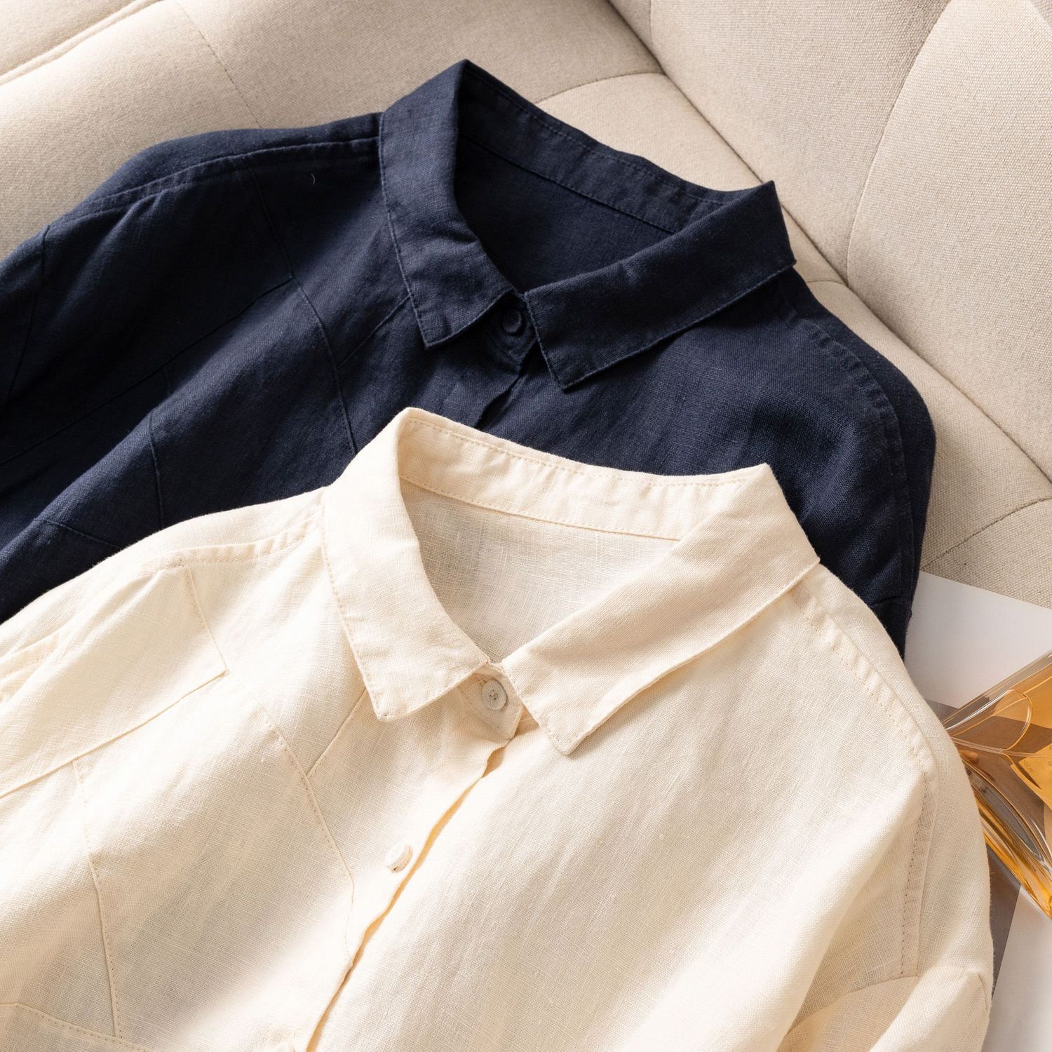 Dave&Di Linen Artistic Simple  - đánh giá và giá Mens Linen Shirt Long Sleeve