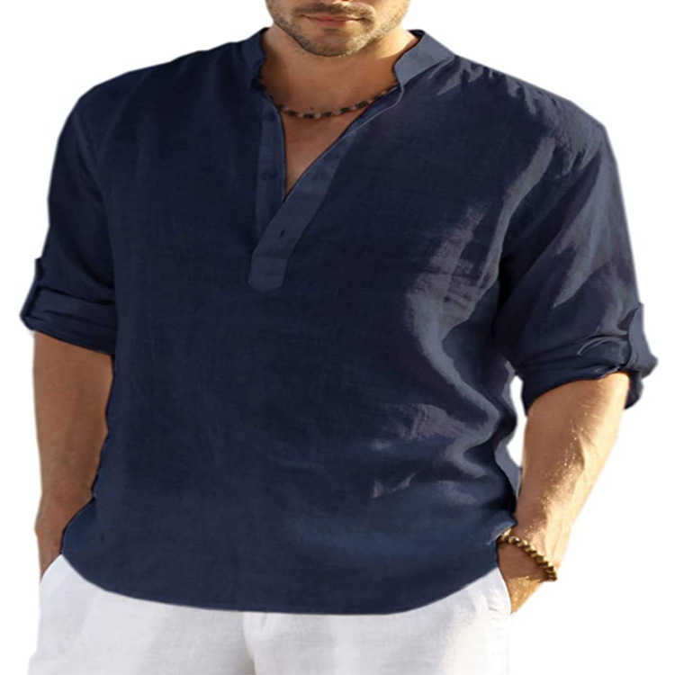 Hot Men Shirts Men's Long Slee - đánh giá và giá Mens Linen Shirt Long Sleeve
