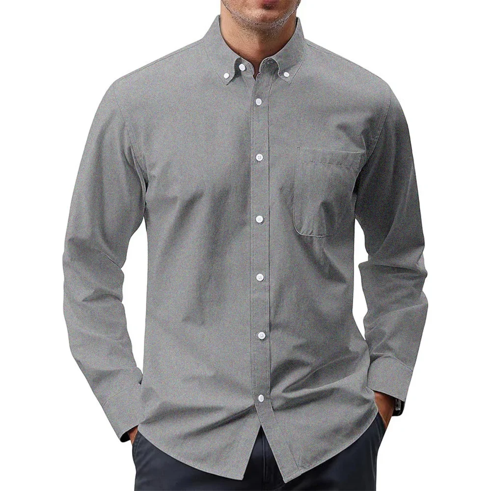 Men's Long Sleeve Shirts Solid - đánh giá và giá Oxford Cotton Casual Shirt Business